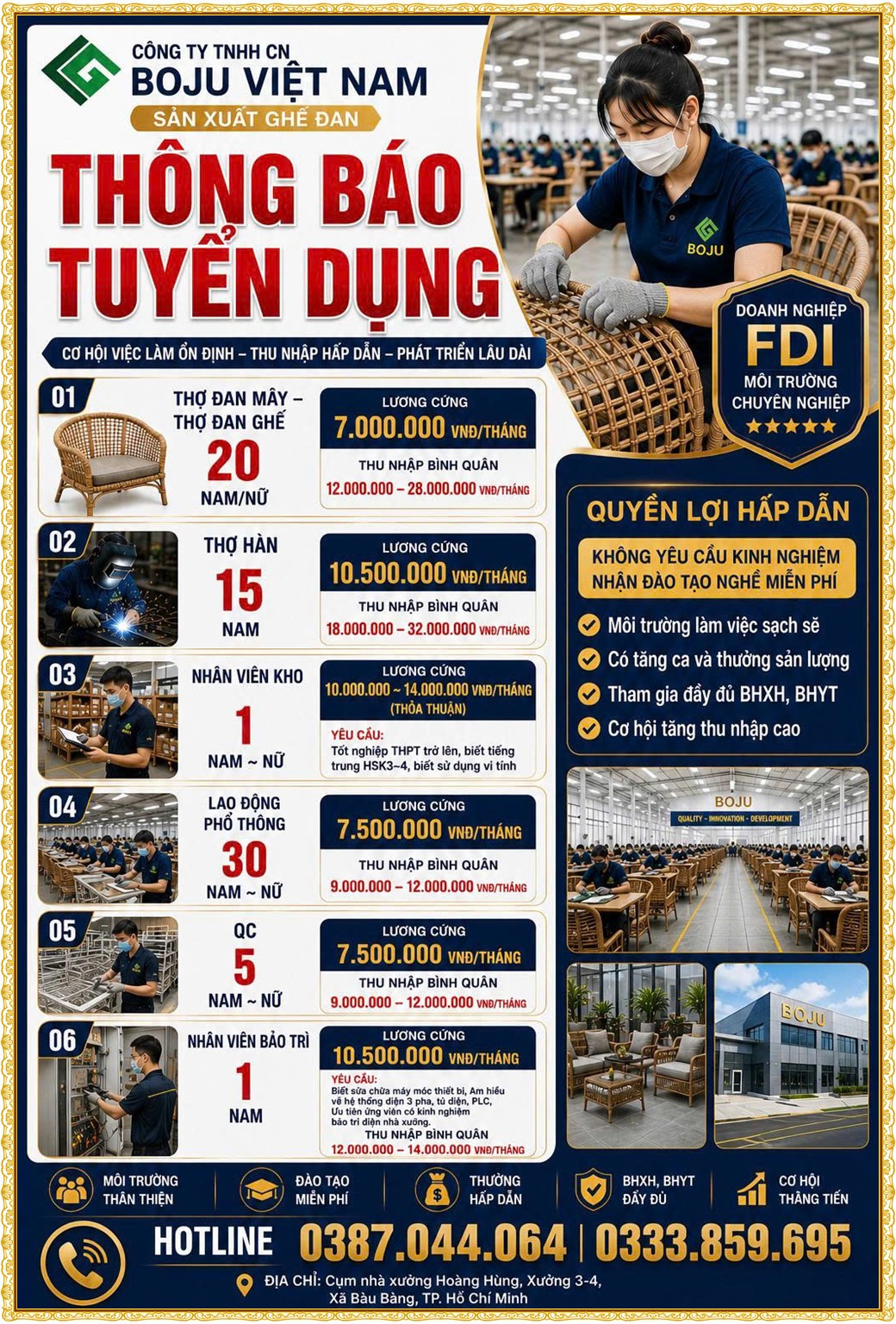 Tuyển dụng Việc làm tại KCN Rạch Bắp Bình Dương lương cao cập nhật mới ngày 30 tháng 6 năm 2026