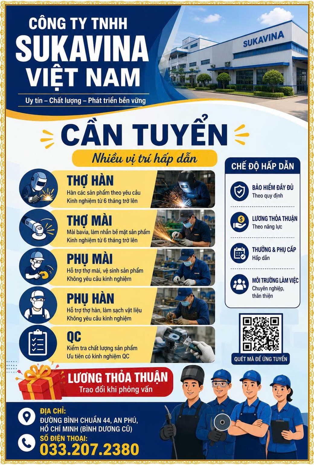 Tuyển dụng Việc làm tại KCN Đại Đăng Bình Dương lương cao cập nhật mới ngày 30 tháng 6 năm 2026