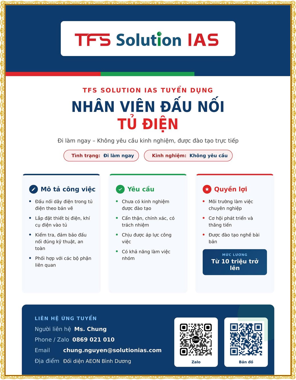 Tuyển dụng Việc làm tại KCN An Tây (Protrade) Bình Dương lương cao cập nhật mới ngày 01 tháng 09 năm 2026