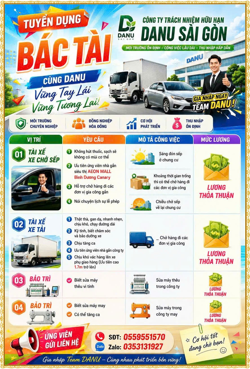 Tuyển dụng Việc làm tại KCN Việt Hương Bình Dương lương cao cập nhật mới ngày 01 tháng 09 năm 2026