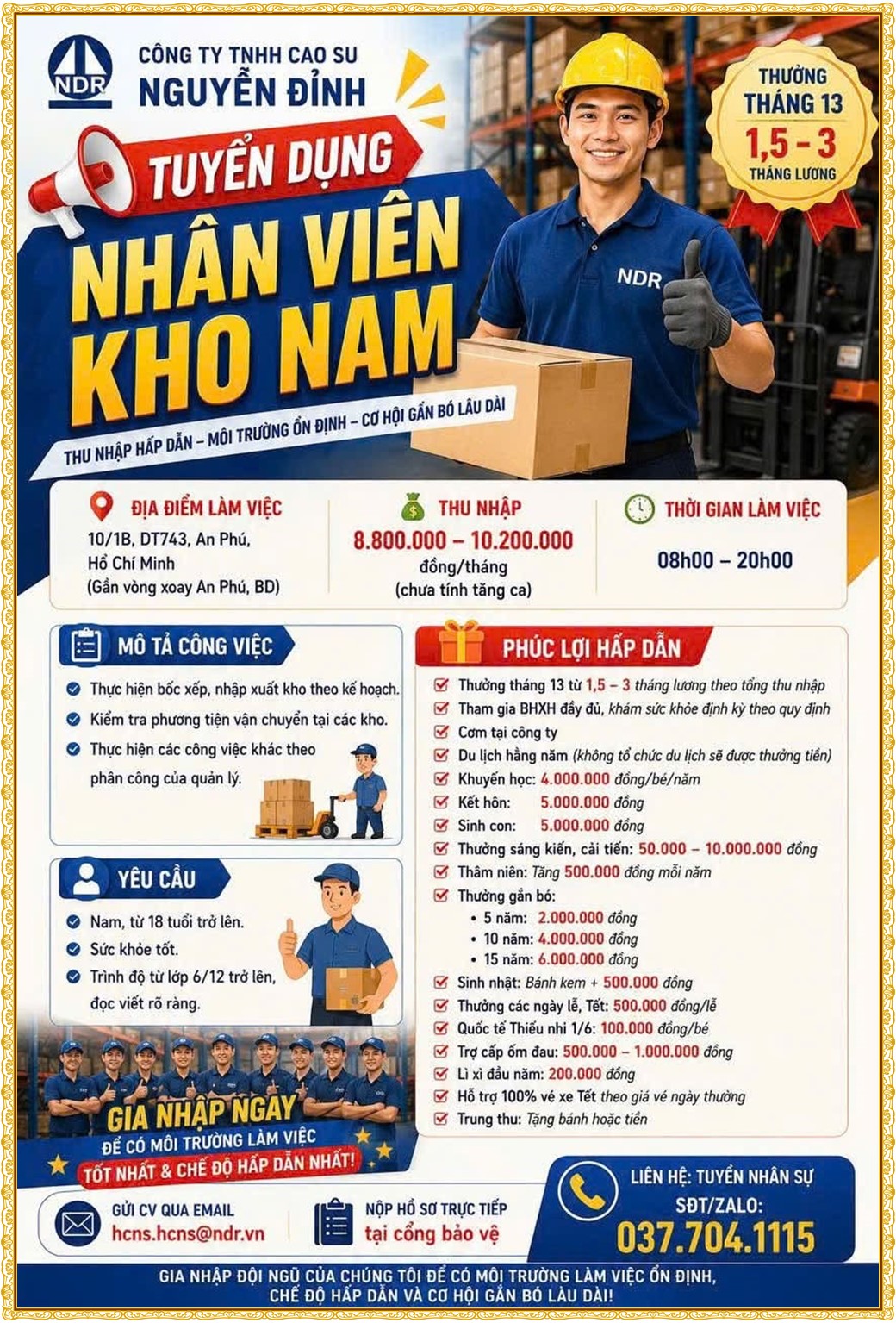 Tuyển dụng Việc làm tại KCN Rạch Bắp Bình Dương lương cao cập nhật mới ngày 02 tháng 10 năm 2026