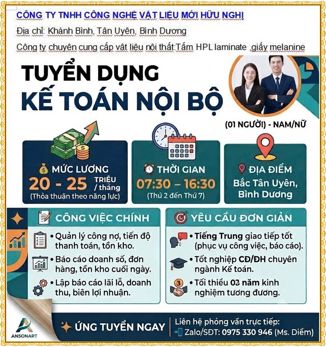 Tuyển dụng Việc làm tại KCN Sóng Thần Bình Dương lương cao cập nhật mới ngày 03 tháng 08 năm 2026