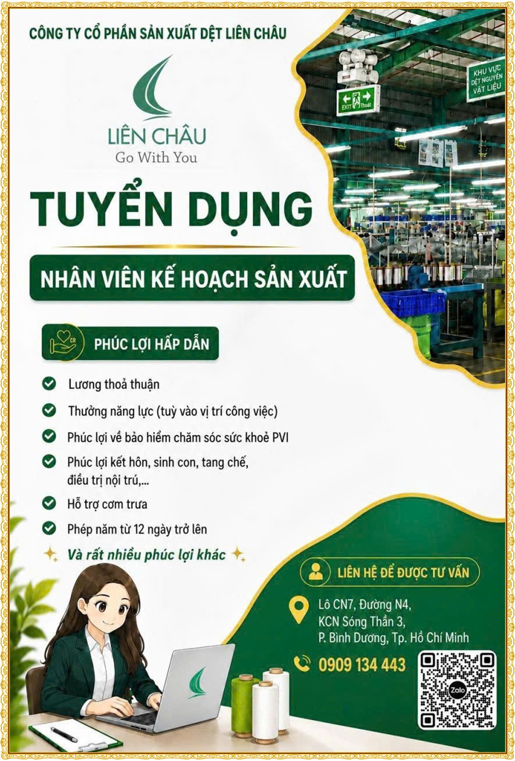 Tuyển dụng Việc làm tại KCN Đại Đăng Bình Dương lương cao cập nhật mới ngày 04 tháng 09 năm 2026