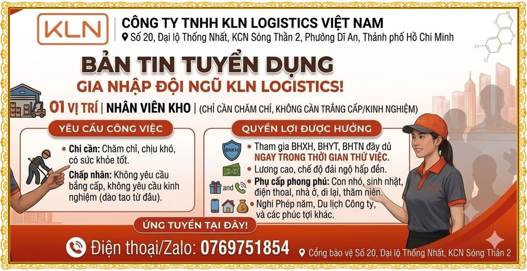 Tuyển dụng Việc làm tại KCN Bàu Bàng Bình Dương lương cao cập nhật mới ngày 06 tháng 07 năm 2026