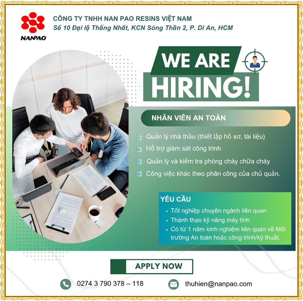 Tuyển dụng Việc làm tại KCN Đại Đăng Bình Dương lương cao cập nhật mới ngày 06 tháng 07 năm 2026
