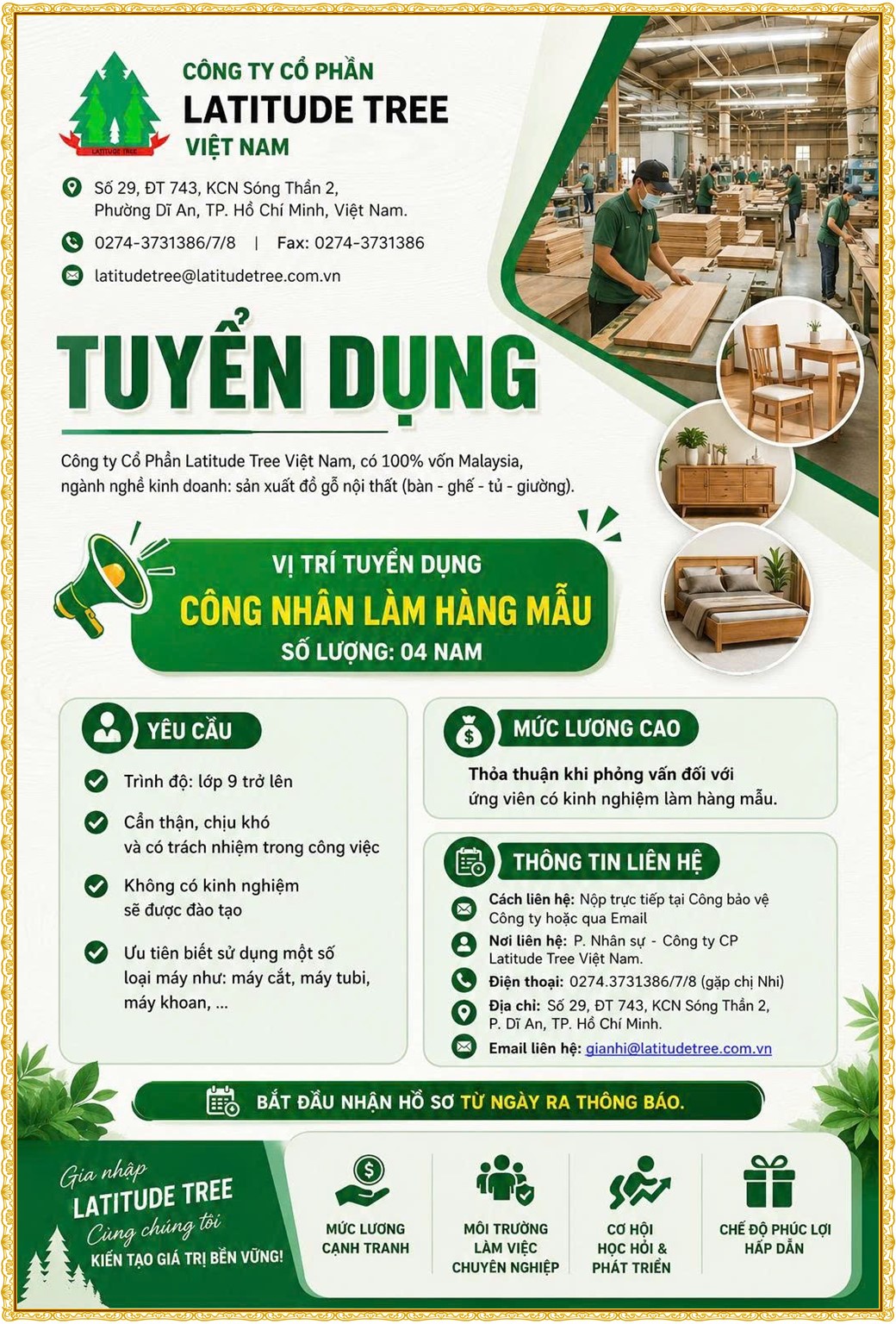 Tuyển dụng Việc làm tại KCN Việt Hương Bình Dương lương cao cập nhật mới ngày 06 tháng 07 năm 2026
