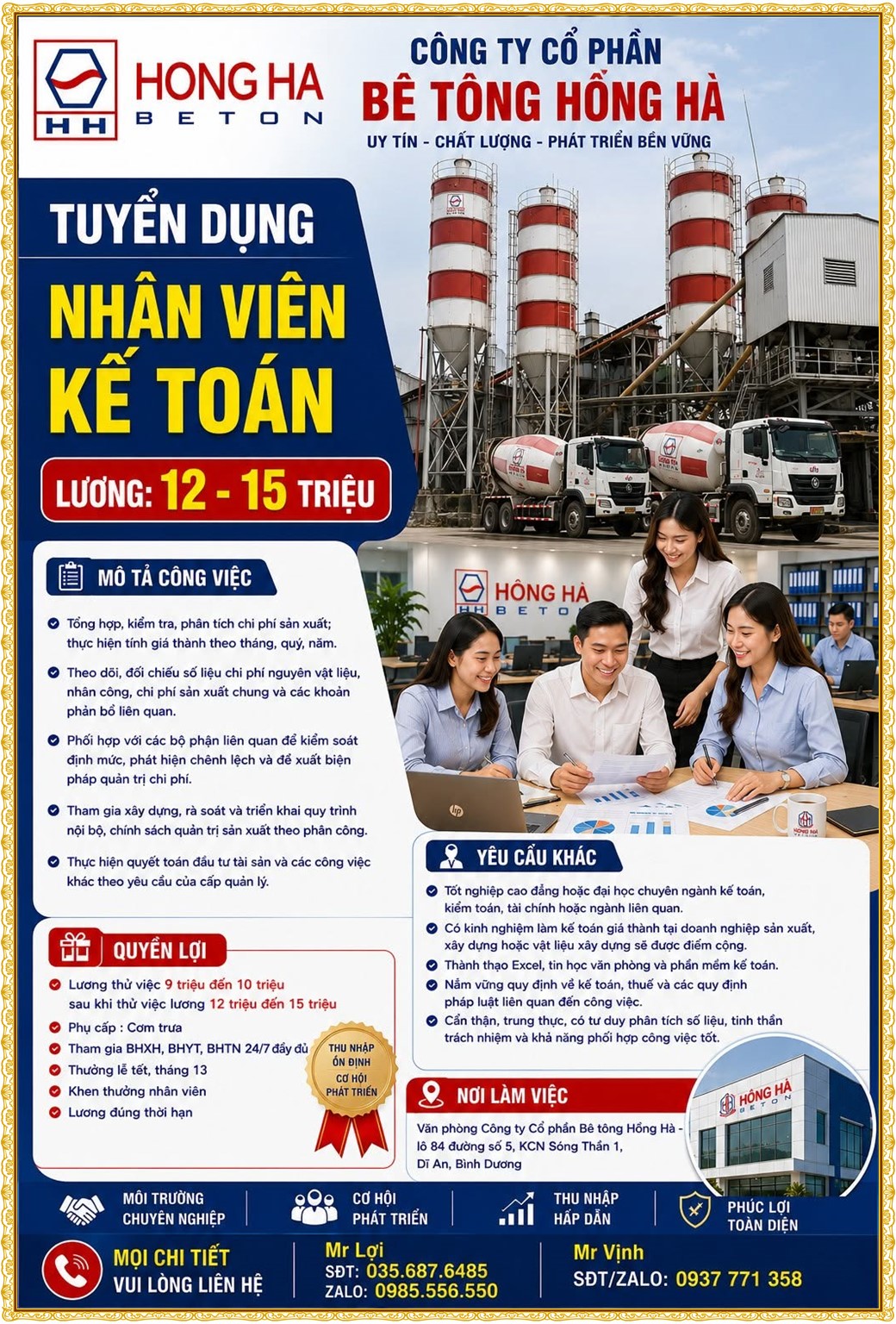 Tuyển dụng Việc làm tại KCN Bàu Bàng Bình Dương lương cao cập nhật mới ngày 06 tháng 08 năm 2026