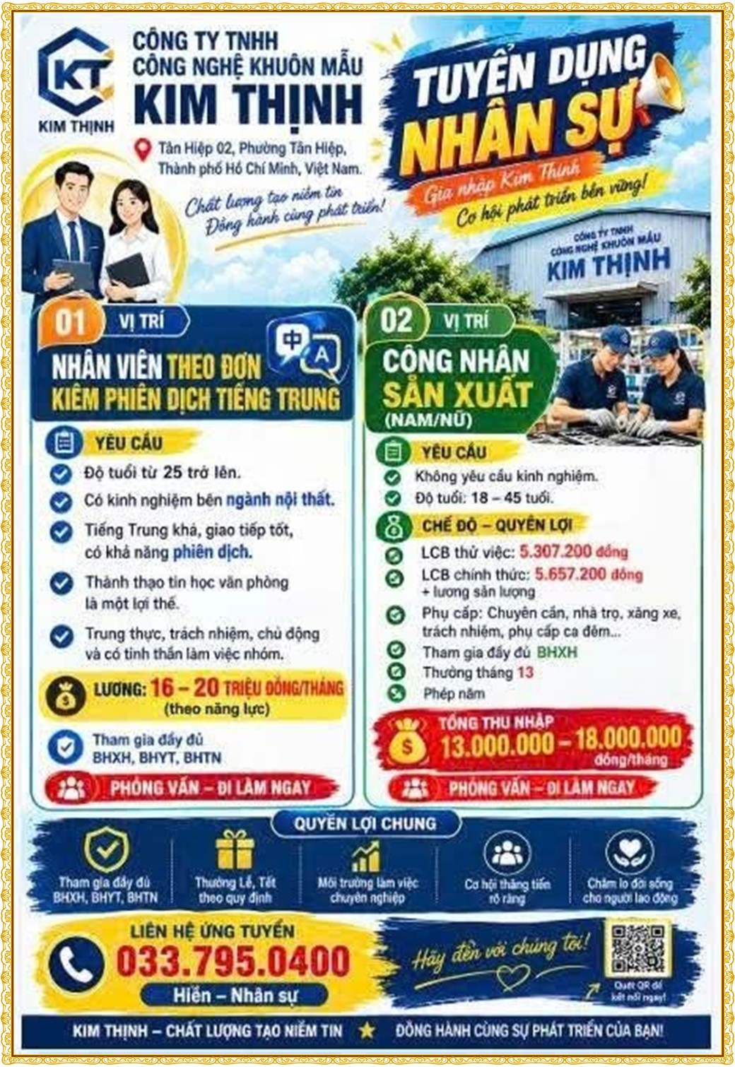 Tuyển dụng Việc làm tại KCN Nam Tân Uyên Bình Dương lương cao cập nhật mới ngày 07 tháng 10 năm 2026