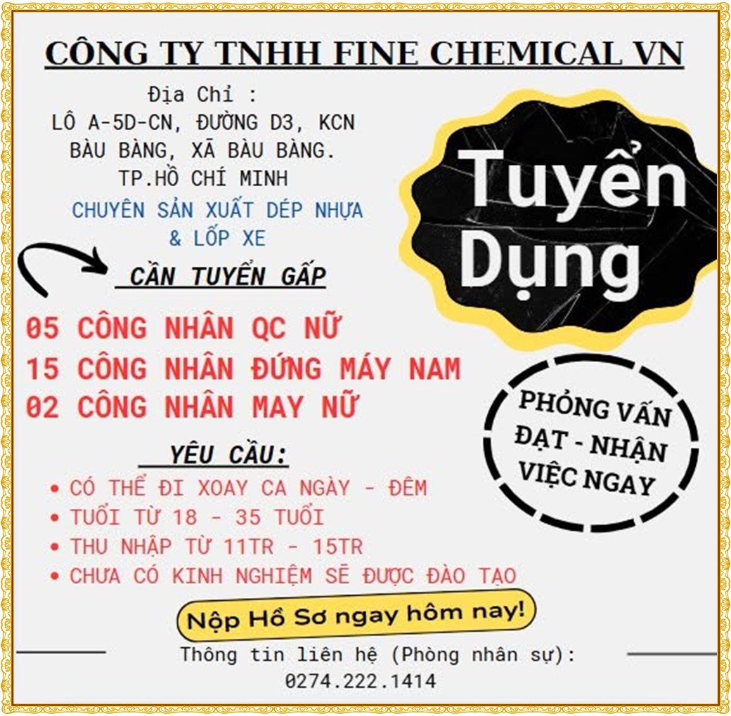 Tuyển dụng Việc làm tại KCN Đồng An Bình Dương lương cao cập nhật mới ngày 08 tháng 07 năm 2026