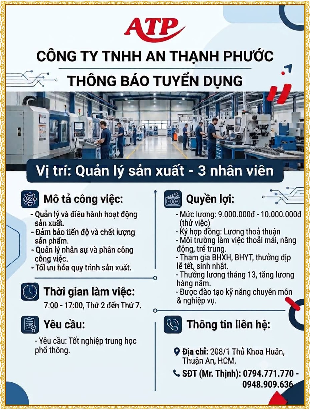 Tuyển dụng Việc làm tại KCN Mỹ Phước Bình Dương lương cao cập nhật mới ngày 09 tháng 10 năm 2026