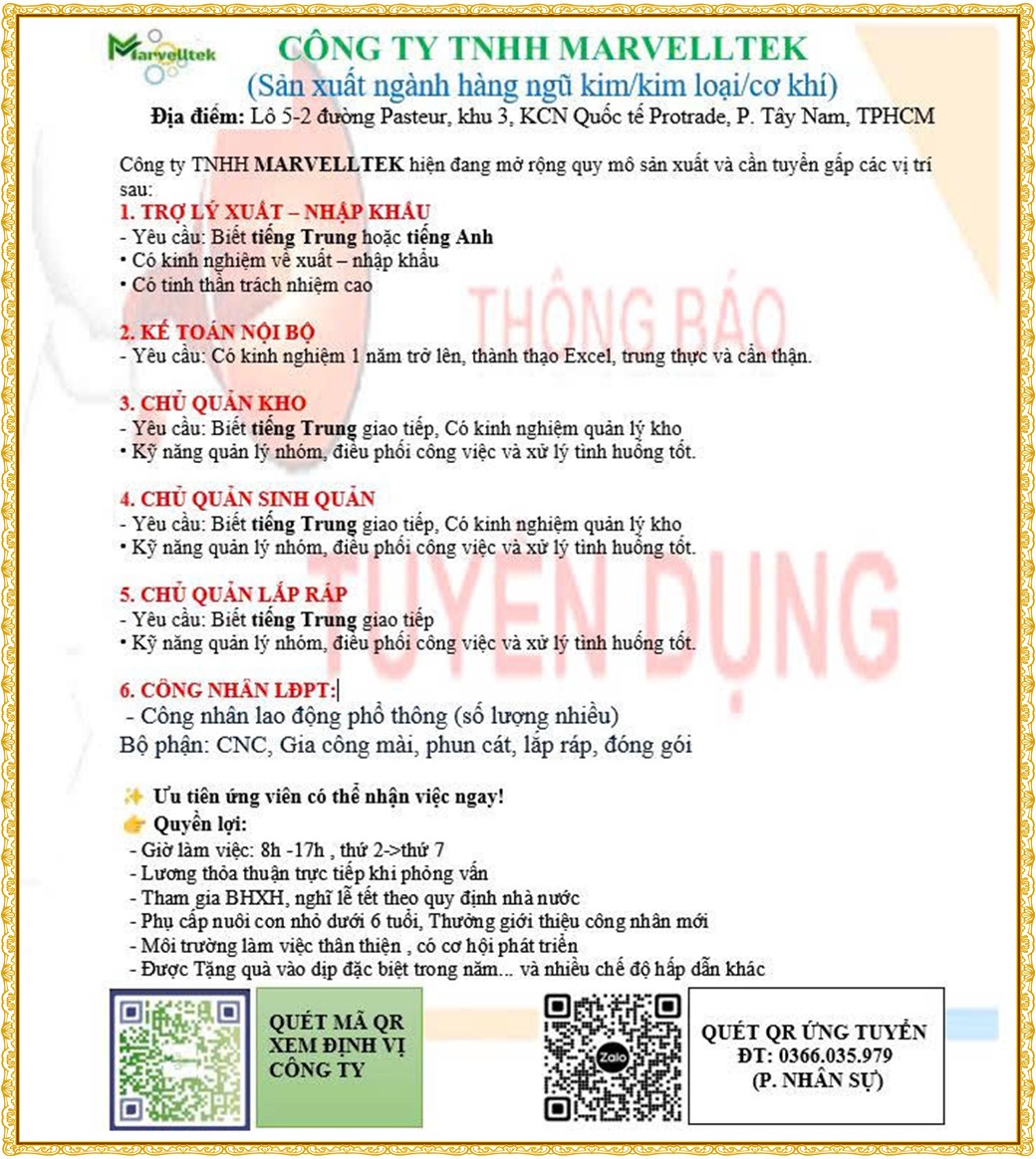 Tuyển dụng Việc làm tại KCN Đồng An Bình Dương lương cao cập nhật mới ngày 09 tháng 10 năm 2026