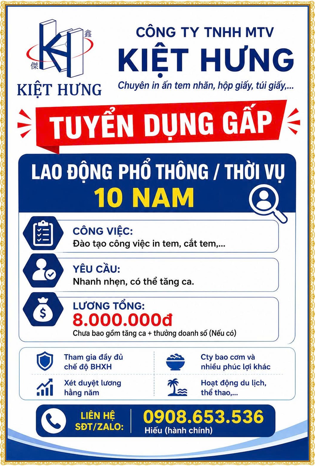 Tuyển dụng Việc làm tại KCN Sóng Thần Bình Dương lương cao cập nhật mới ngày 09 tháng 10 năm 2026