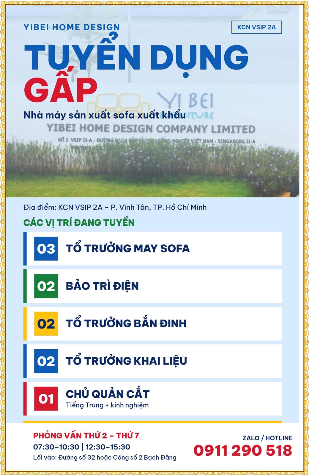 Tuyển dụng Việc làm tại KCN Đại Đăng Bình Dương lương cao cập nhật mới ngày 09 tháng 10 năm 2026