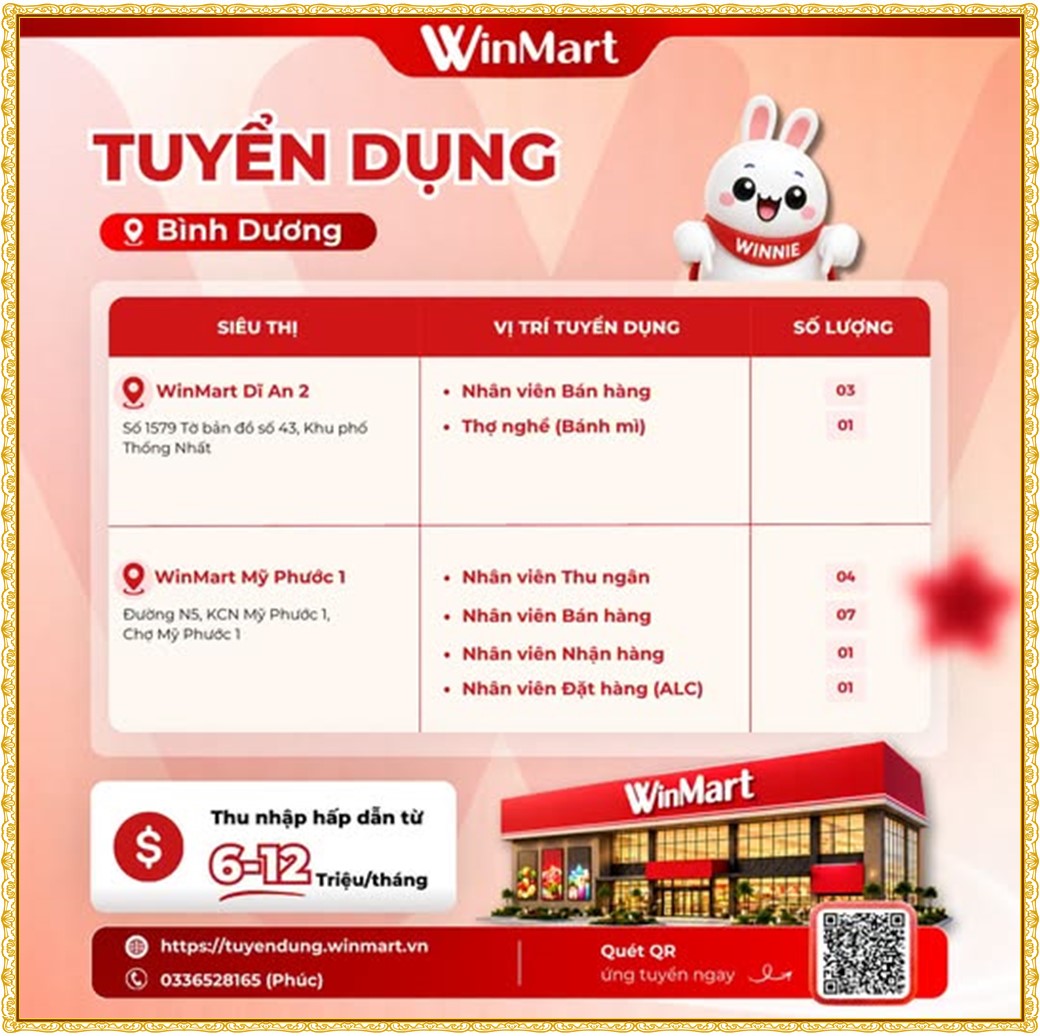 Tuyển dụng Việc làm tại KCN Bàu Bàng Bình Dương lương cao cập nhật mới ngày 10 tháng 09 năm 2026