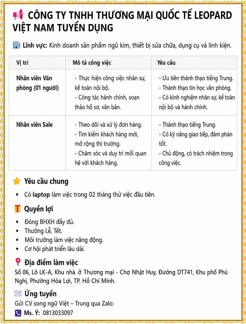 Tuyển dụng Việc làm tại KCN Đồng An Bình Dương lương cao cập nhật mới ngày 11 tháng 08 năm 2026