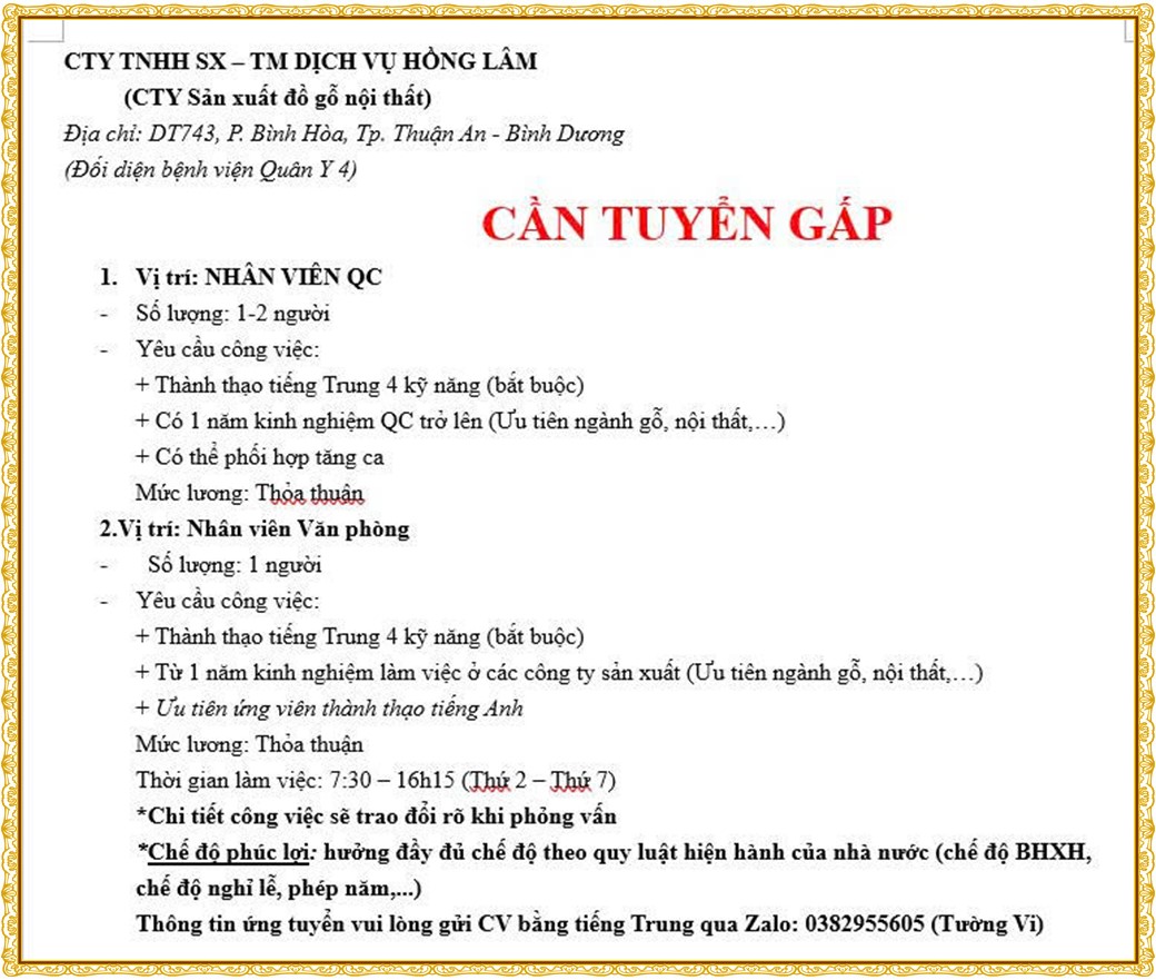 Tuyển dụng Việc làm tại KCN Rạch Bắp Bình Dương lương cao cập nhật mới ngày 11 tháng 08 năm 2026