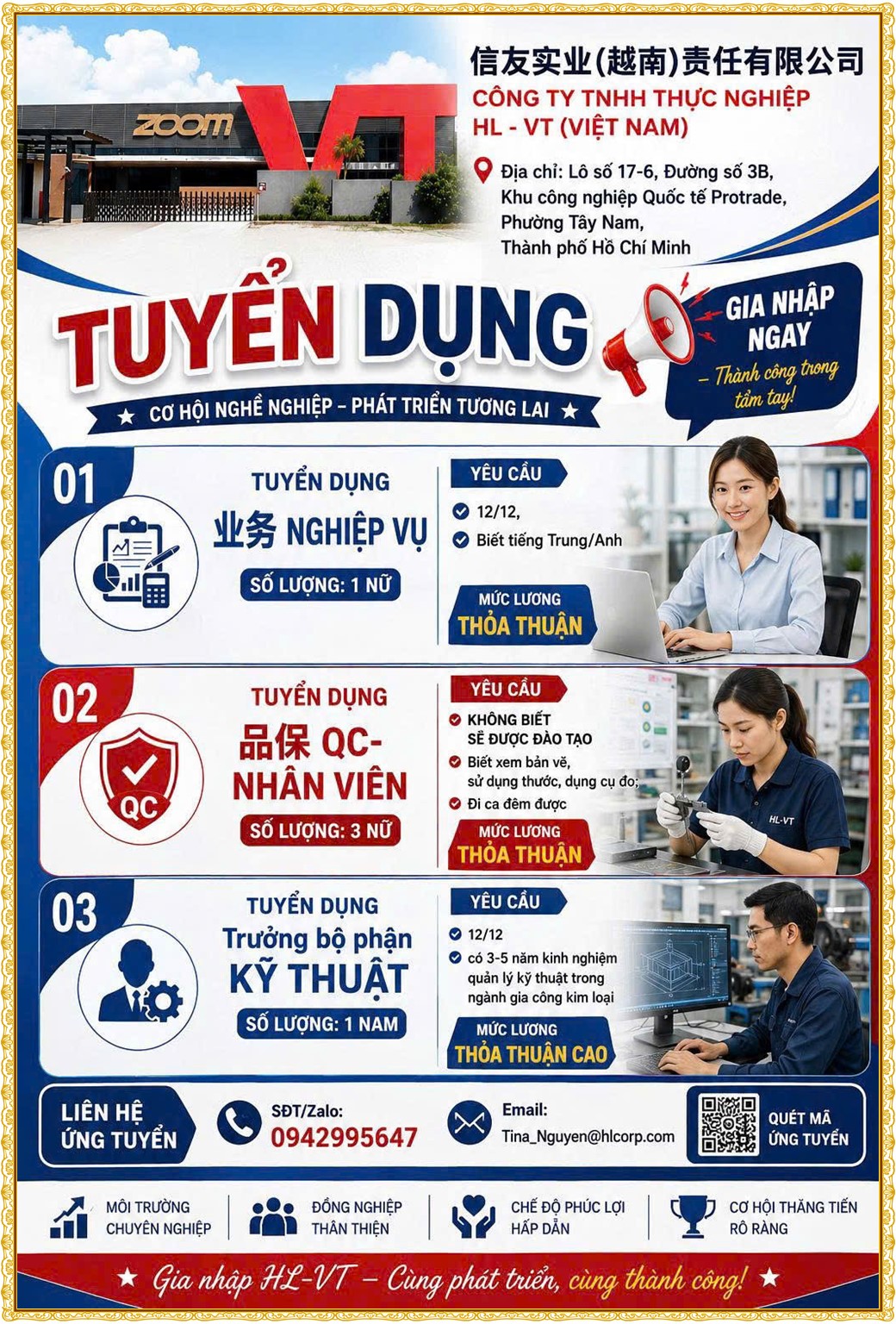Tuyển dụng Việc làm tại KCN Việt Hương Bình Dương lương cao cập nhật mới ngày 11 tháng 08 năm 2026