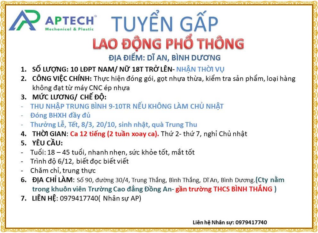 Tuyển dụng Việc làm tại KCN Sóng Thần Bình Dương lương cao cập nhật mới ngày 12 tháng 08 năm 2026