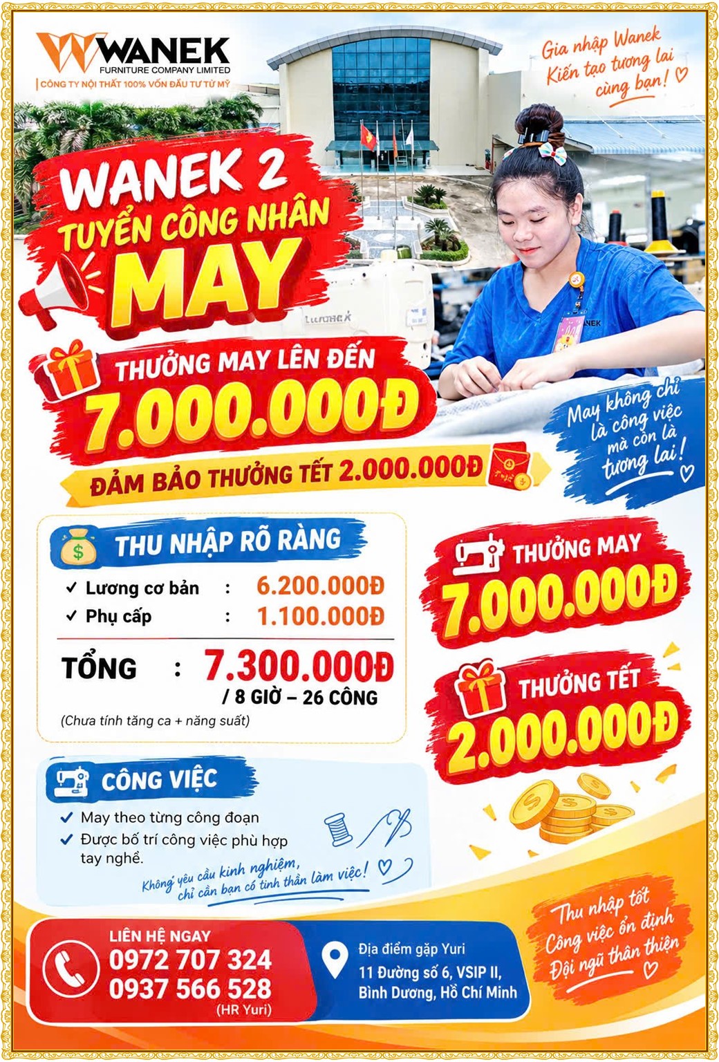 Tuyển dụng Việc làm tại KCN Việt Nam Singapore VSIP II Bình Dương lương cao cập nhật mới ngày 12 tháng 10 năm 2026
