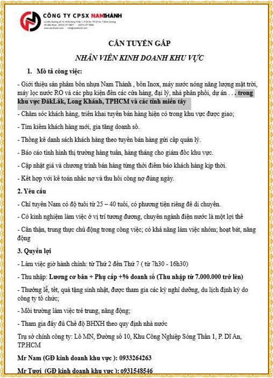 Tuyển dụng Việc làm tại KCN Đồng An Bình Dương lương cao cập nhật mới ngày 13 tháng 07 năm 2026