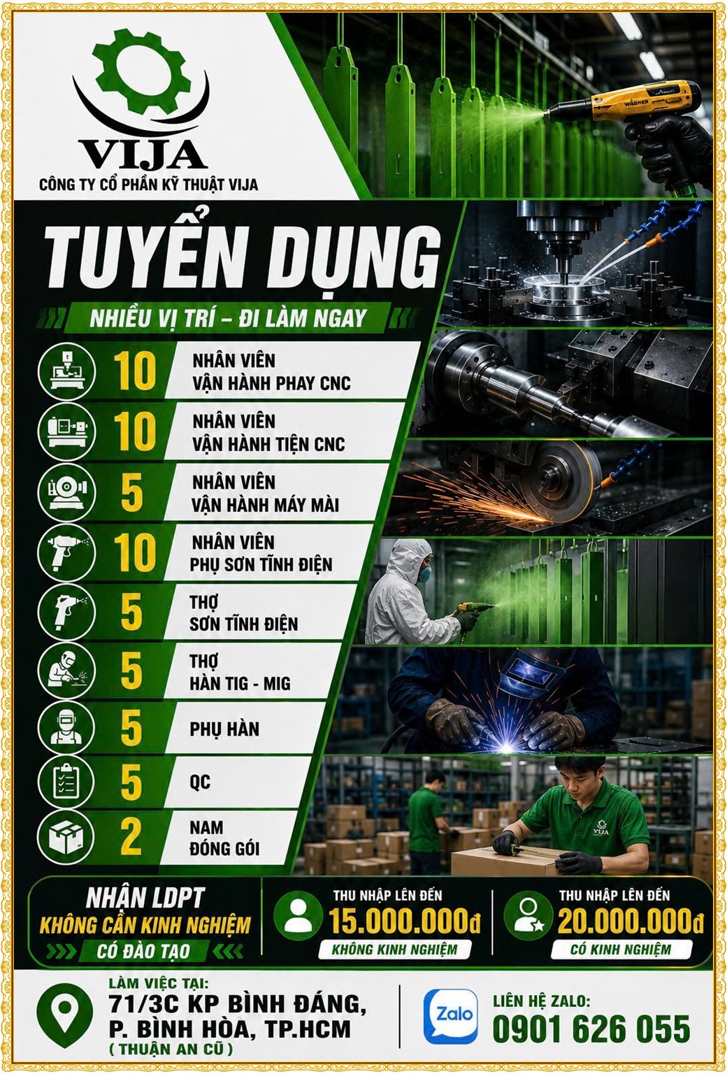 Tuyển dụng Việc làm tại KCN Nam Tân Uyên Bình Dương lương cao cập nhật mới ngày 13 tháng 07 năm 2026