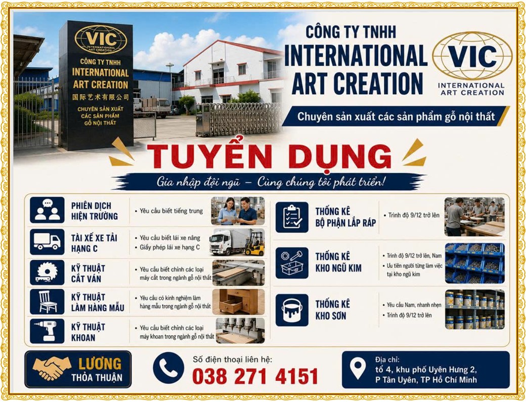 Tuyển dụng Việc làm tại KCN Đồng An Bình Dương lương cao cập nhật mới ngày 13 tháng 08 năm 2026