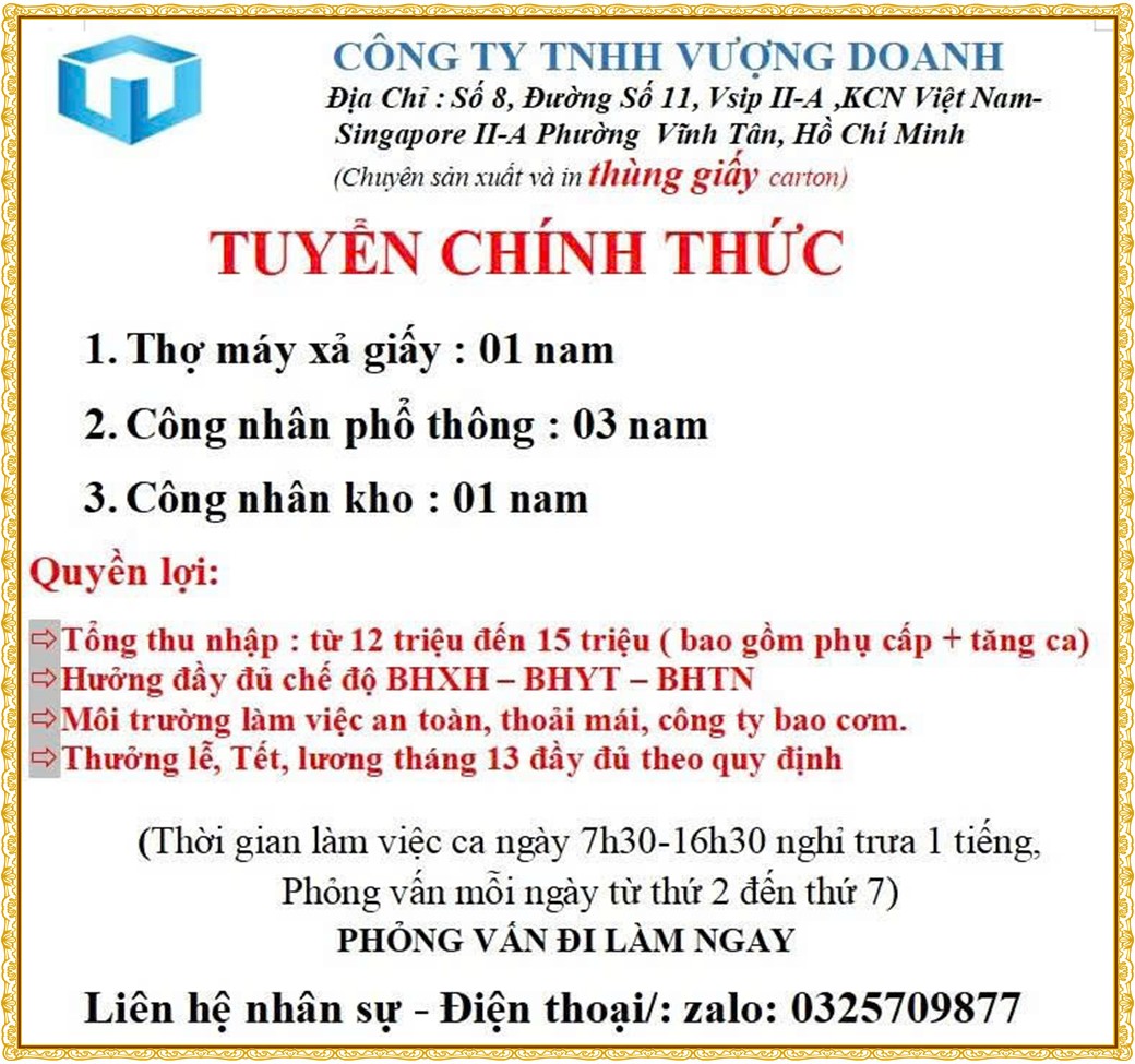 Tuyển dụng Việc làm tại KCN An Tây (Protrade) Bình Dương lương cao cập nhật mới ngày 13 tháng 08 năm 2026