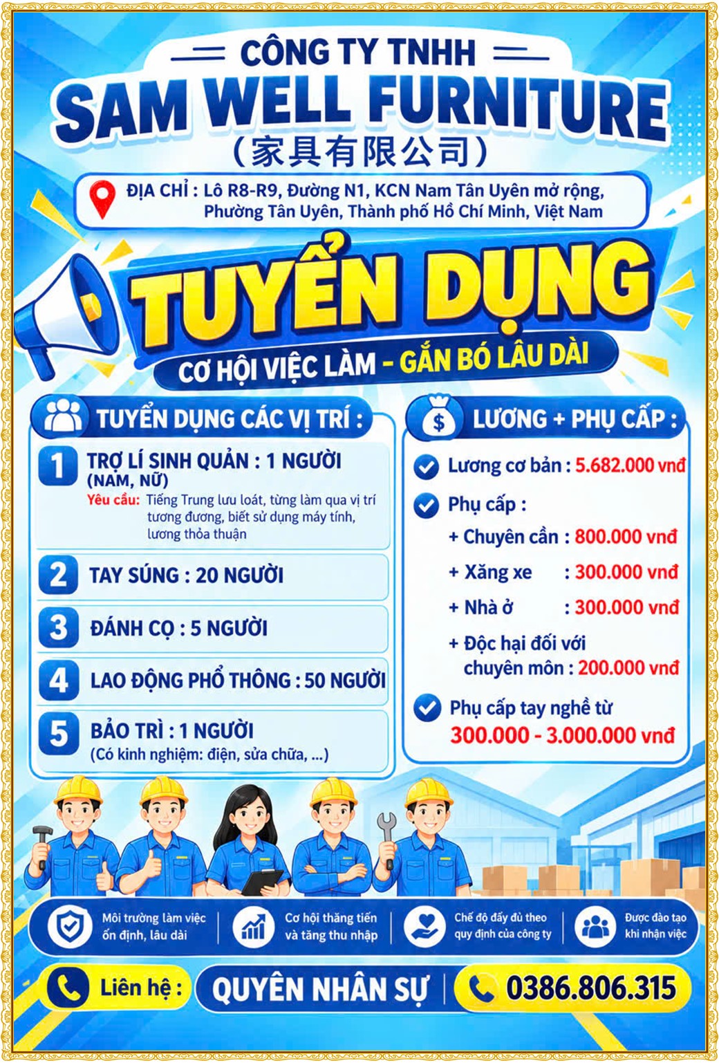 Tuyển dụng Việc làm tại KCN Mỹ Phước Bình Dương lương cao cập nhật mới ngày 13 tháng 10 năm 2026