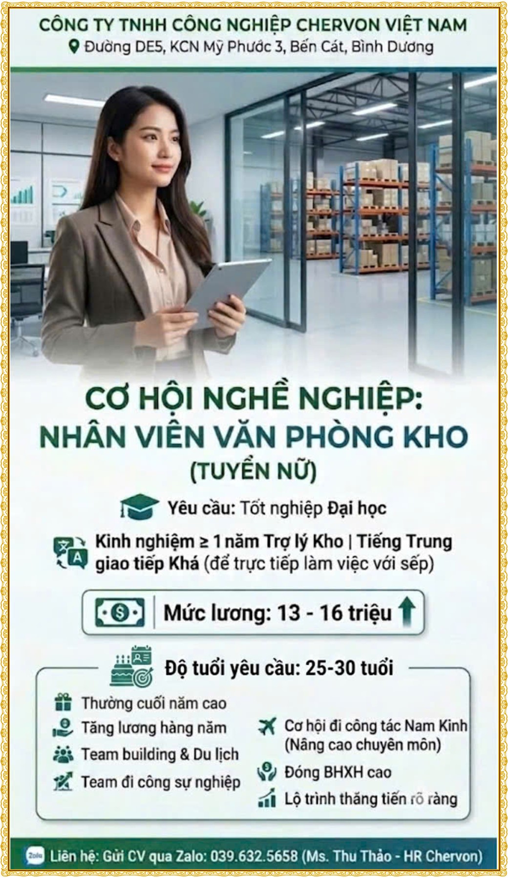 Tuyển dụng Việc làm tại KCN Đồng An Bình Dương lương cao cập nhật mới ngày 14 tháng 08 năm 2026