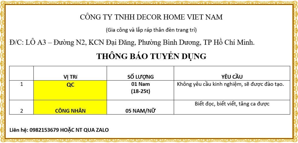 Tuyển dụng Việc làm tại KCN Sóng Thần Bình Dương lương cao cập nhật mới ngày 14 tháng 09 năm 2026