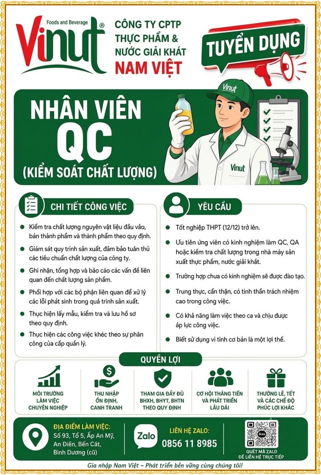 Tuyển dụng Việc làm tại KCN Mỹ Phước Bình Dương lương cao cập nhật mới ngày 15 tháng 07 năm 2026
