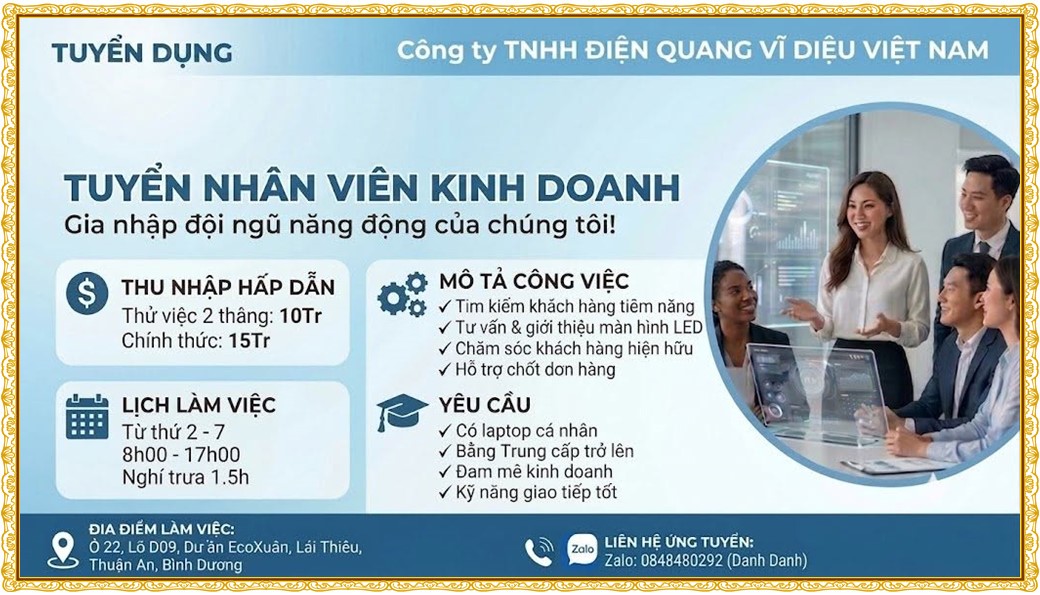 Tuyển dụng Việc làm tại KCN Mỹ Phước Bình Dương lương cao cập nhật mới ngày 15 tháng 09 năm 2026