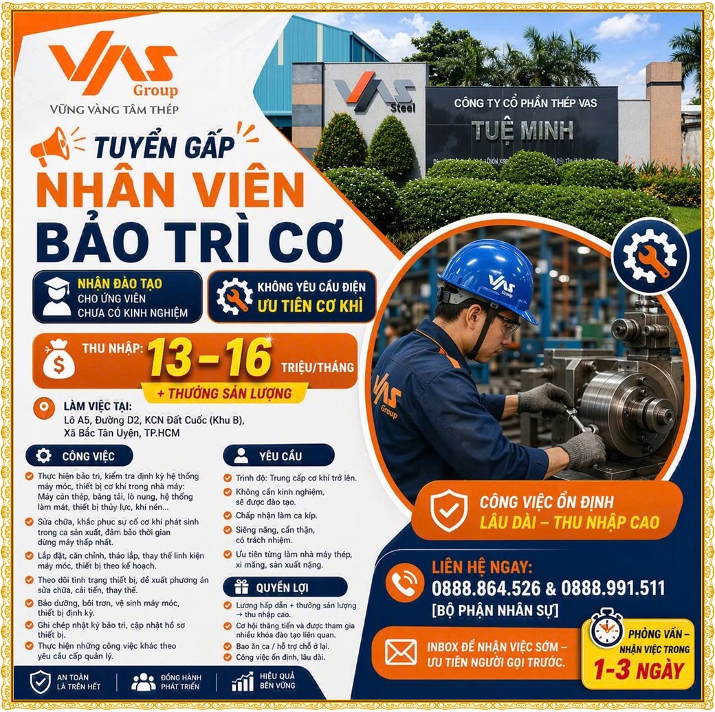 Tuyển dụng Việc làm tại KCN Đồng An Bình Dương lương cao cập nhật mới ngày 15 tháng 09 năm 2026