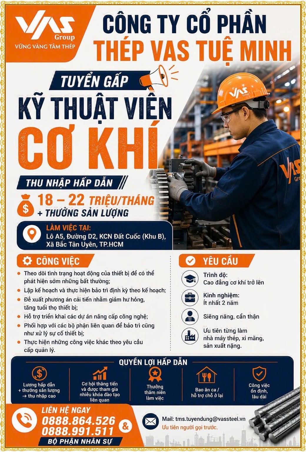 Tuyển dụng Việc làm tại KCN Đại Đăng Bình Dương lương cao cập nhật mới ngày 15 tháng 09 năm 2026