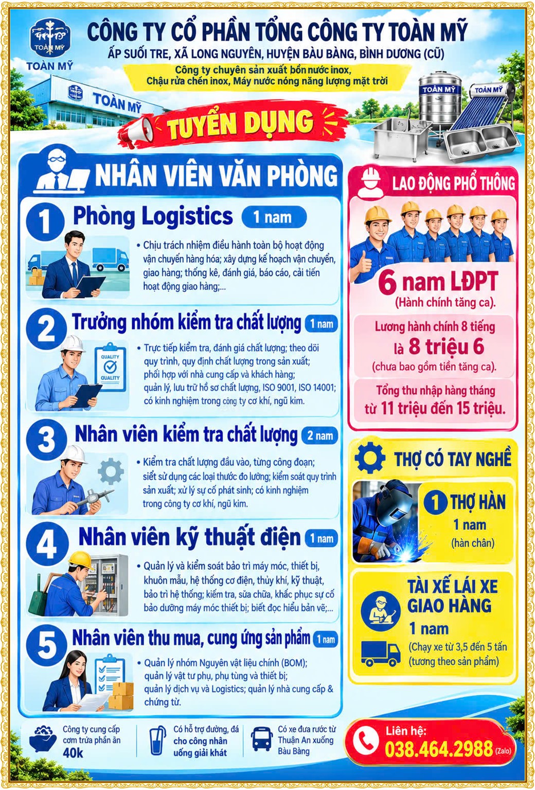 Tuyển dụng Việc làm tại KCN Việt Nam Singapore VSIP II Bình Dương lương cao cập nhật mới ngày 15 tháng 10 năm 2026