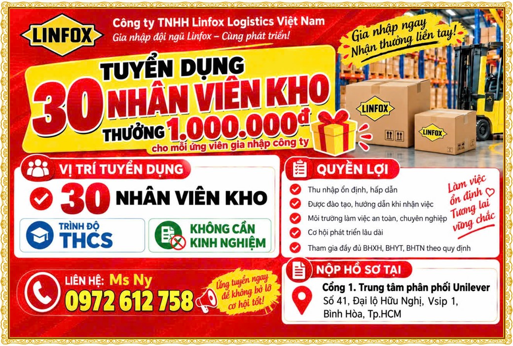 Tuyển dụng Việc làm tại KCN Rạch Bắp Bình Dương lương cao cập nhật mới ngày 15 tháng 10 năm 2026
