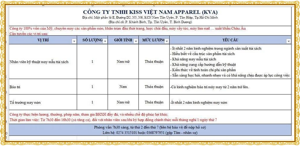 Tuyển dụng Việc làm tại KCN Sóng Thần Bình Dương lương cao cập nhật mới ngày 16 tháng 07 năm 2026
