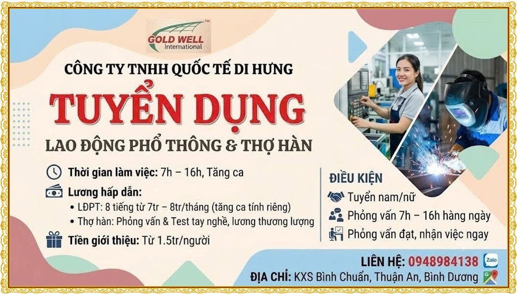 Tuyển dụng Việc làm tại KCN Rạch Bắp Bình Dương lương cao cập nhật mới ngày 16 tháng 07 năm 2026