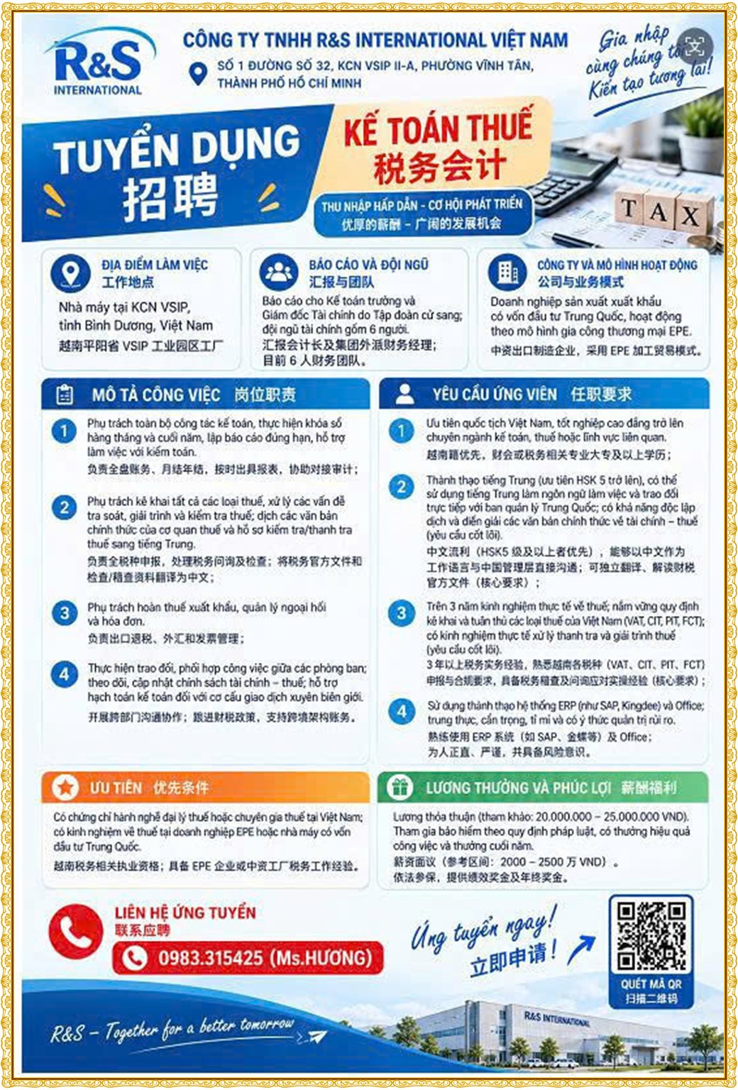 Tuyển dụng Việc làm tại KCN Sóng Thần Bình Dương lương cao cập nhật mới ngày 16 tháng 10 năm 2026