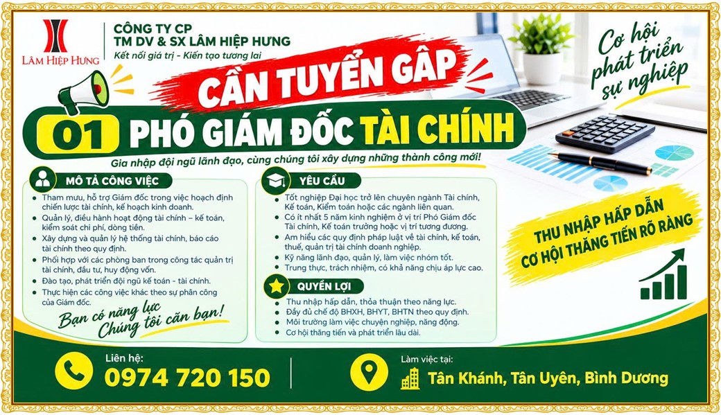 Tuyển dụng Việc làm tại KCN Việt Hương Bình Dương lương cao cập nhật mới ngày 16 tháng 10 năm 2026