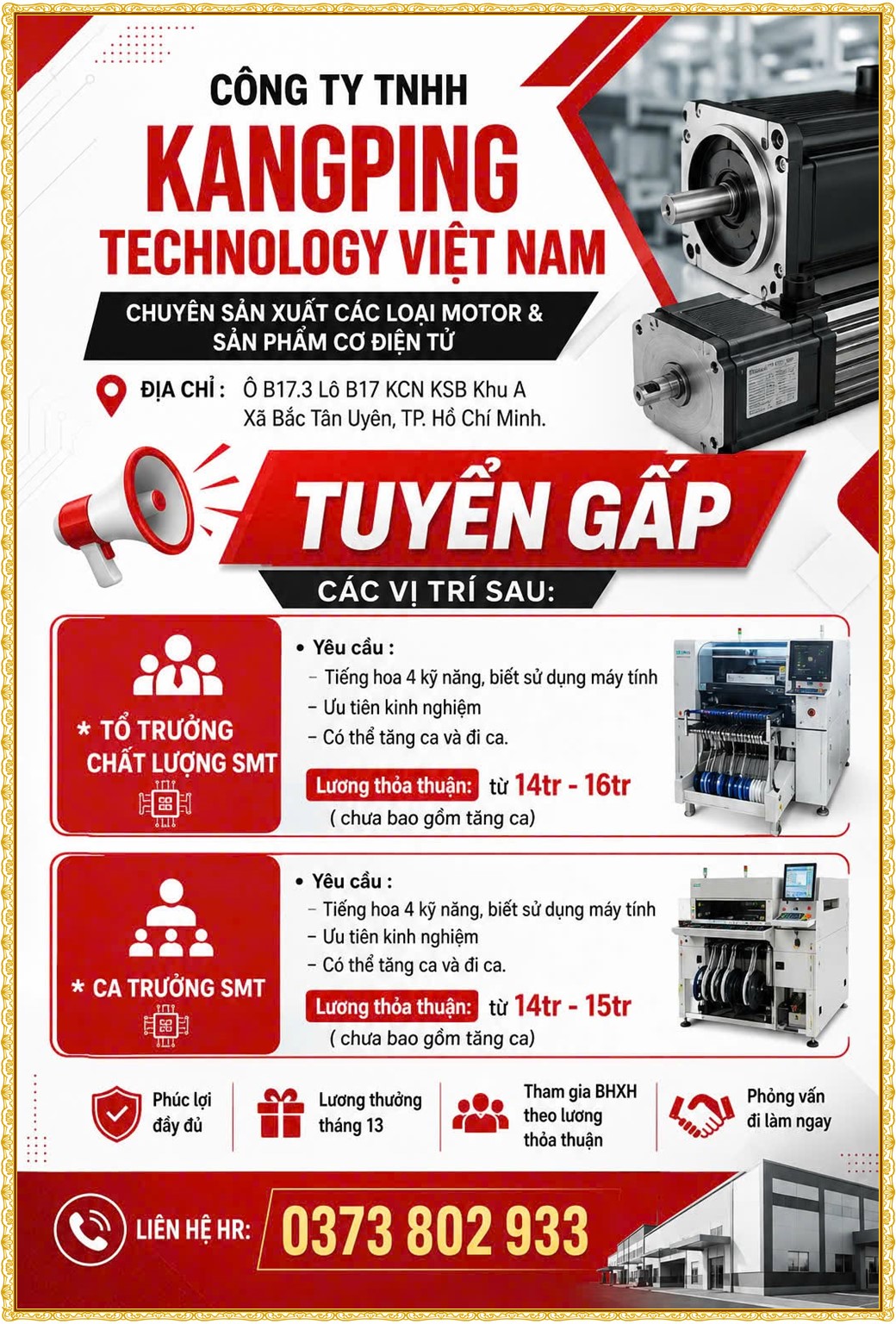 Tuyển dụng Việc làm tại KCN Nam Tân Uyên Bình Dương lương cao cập nhật mới ngày 17 tháng 07 năm 2026