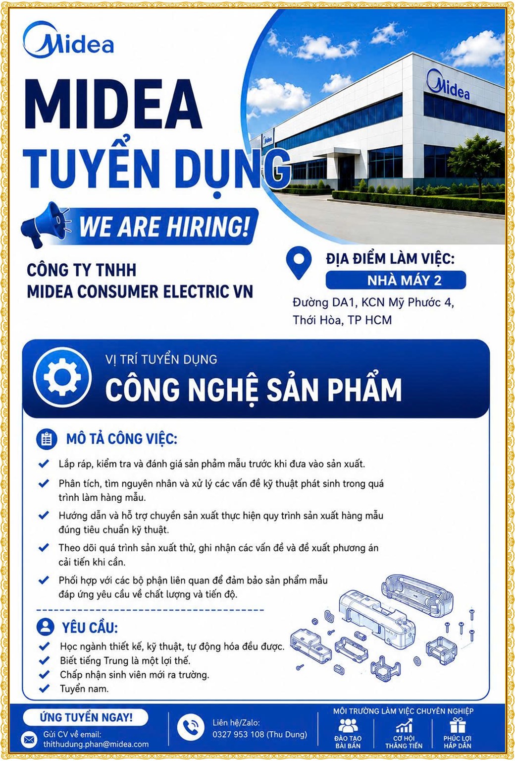 Tuyển dụng Việc làm tại KCN Rạch Bắp Bình Dương lương cao cập nhật mới ngày 17 tháng 07 năm 2026