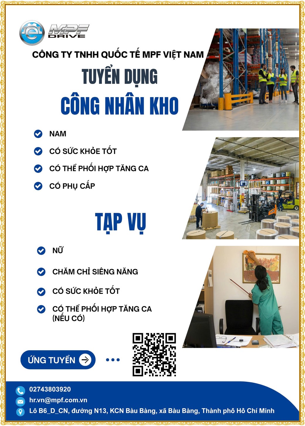 Tuyển dụng Việc làm tại KCN Mỹ Phước Bình Dương lương cao cập nhật mới ngày 17 tháng 08 năm 2026