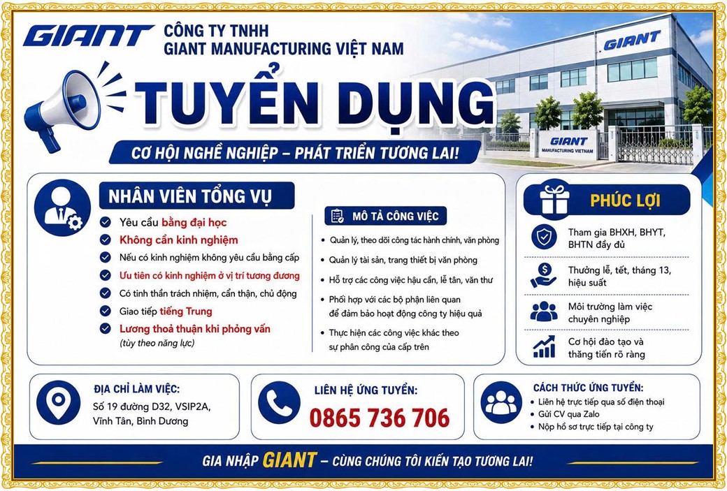 Tuyển dụng Việc làm tại KCN Sóng Thần Bình Dương lương cao cập nhật mới ngày 17 tháng 09 năm 2026
