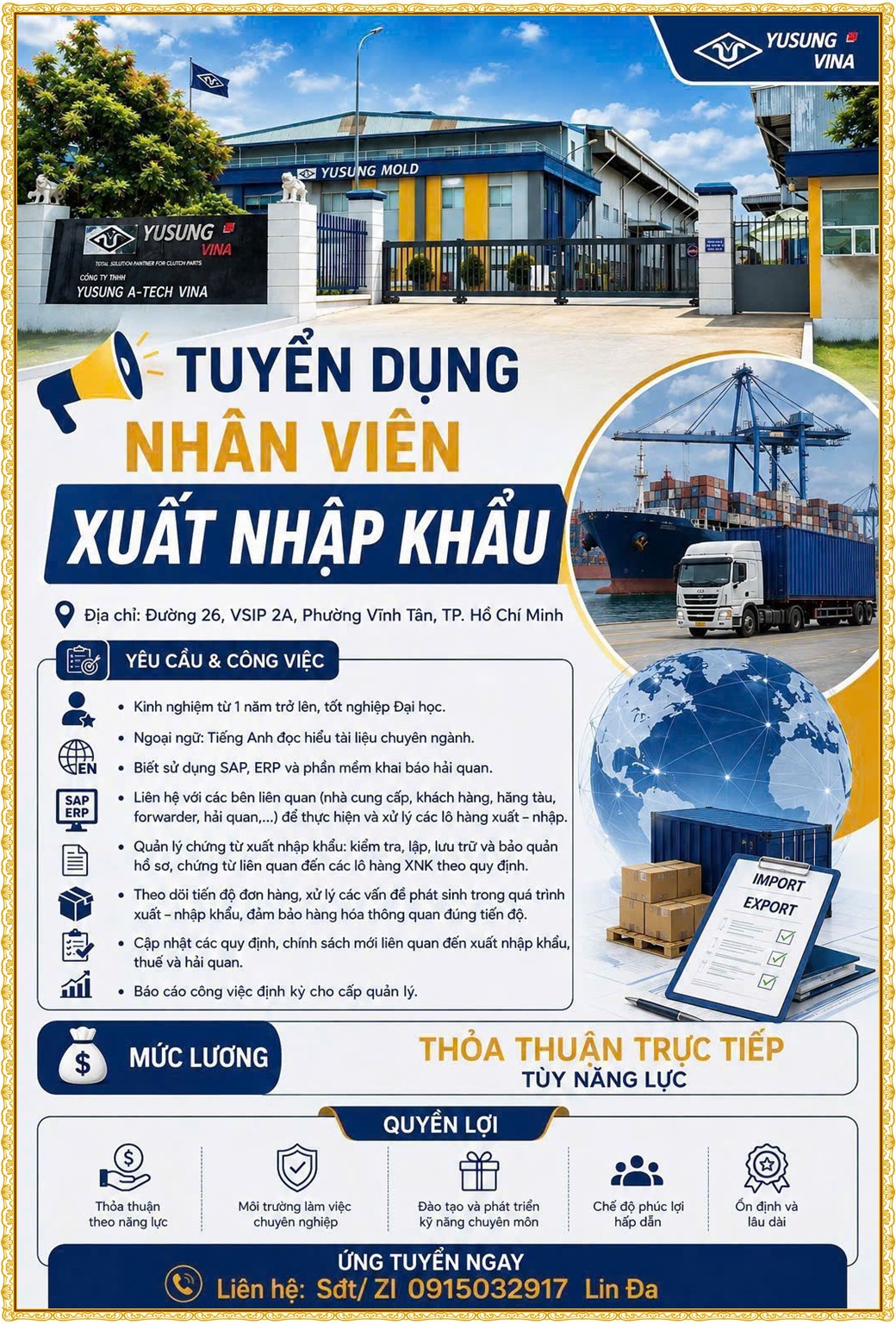 Tuyển dụng Việc làm tại KCN Bàu Bàng Bình Dương lương cao cập nhật mới ngày 18 tháng 08 năm 2026