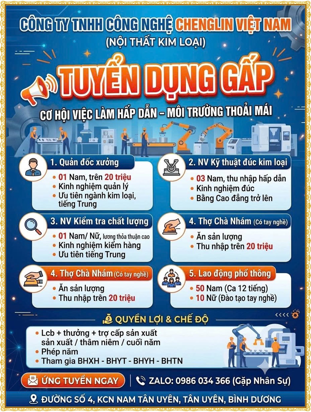Tuyển dụng Việc làm tại KCN Đồng An Bình Dương lương cao cập nhật mới ngày 18 tháng 09 năm 2026