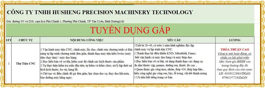 Tuyển dụng Việc làm tại KCN Đồng An Bình Dương lương cao cập nhật mới ngày 19 tháng 08 năm 2026