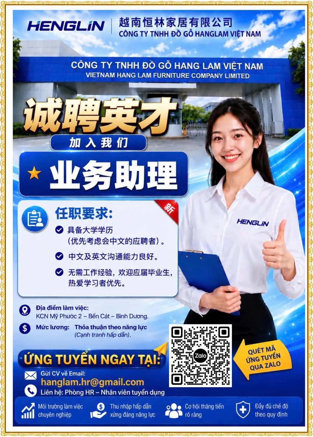 Tuyển dụng Việc làm tại KCN Việt Hương Bình Dương lương cao cập nhật mới ngày 19 tháng 10 năm 2026