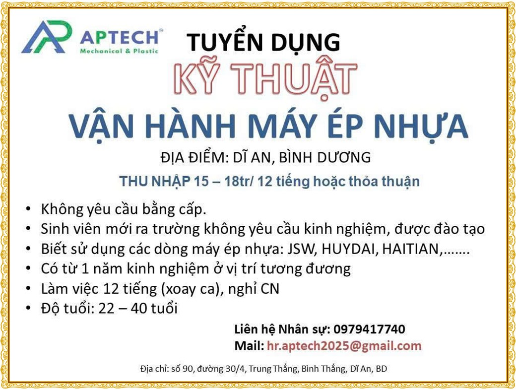 Tuyển dụng Việc làm tại KCN Rạch Bắp Bình Dương lương cao cập nhật mới ngày 20 tháng 08 năm 2026