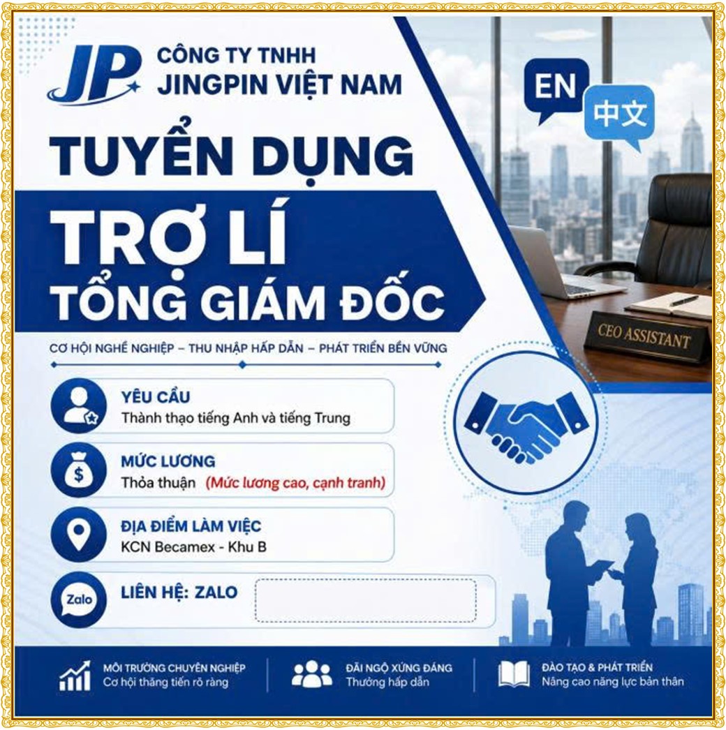 Tuyển dụng Việc làm tại KCN Việt Nam Singapore VSIP II Bình Dương lương cao cập nhật mới ngày 21 tháng 08 năm 2026